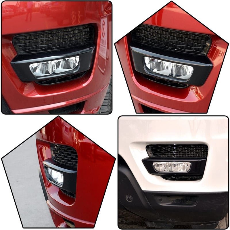 YUECHI For Range Rover Sport 2014-2017 Car ABS Front Fog Lamp Trim Accessories (Gloss Black) - Image 3